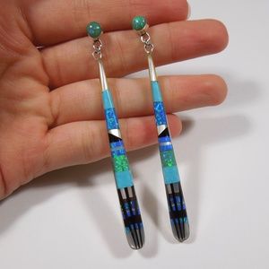 Elegant Blue and Silver Dangle Earrings